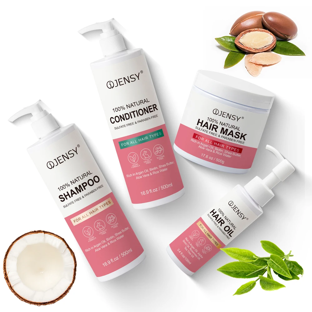OEM Private Natural Vegan Rice Water Nourish Organic Anti Hair Loss Treatment Herbal Shampoo And Conditioner Set For Hair Growth