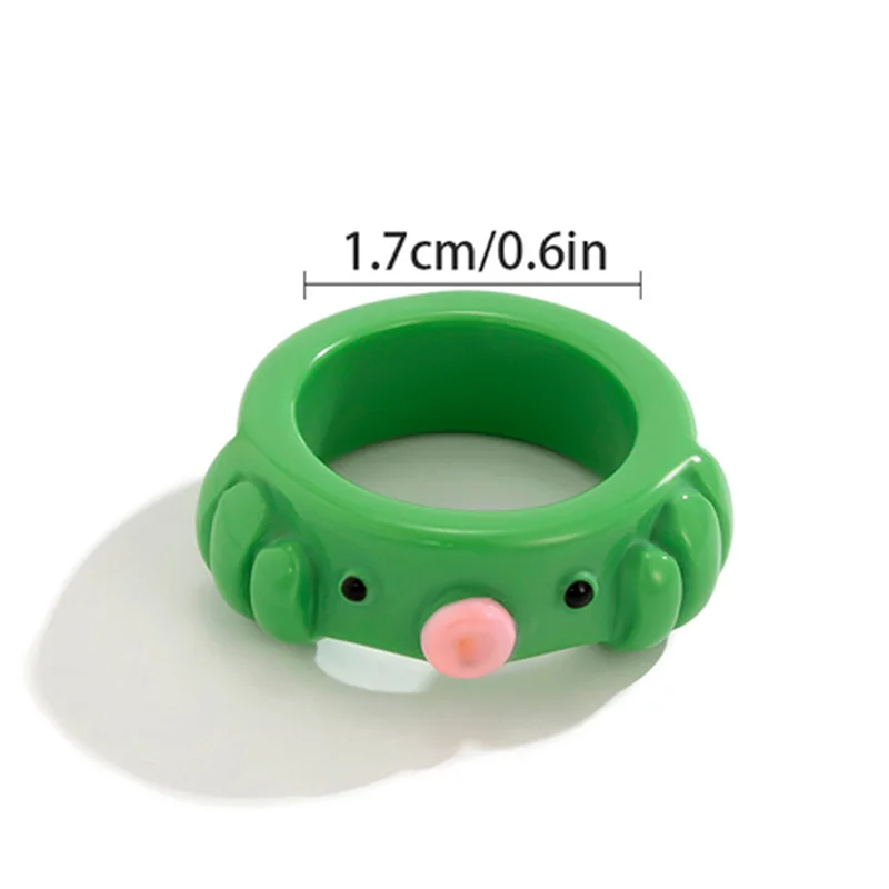 Colorful Acrylic Frog Chick Ring Funny Personality Cartoon Cute Ring Gift Jewelry for Women Wholesale Bulk