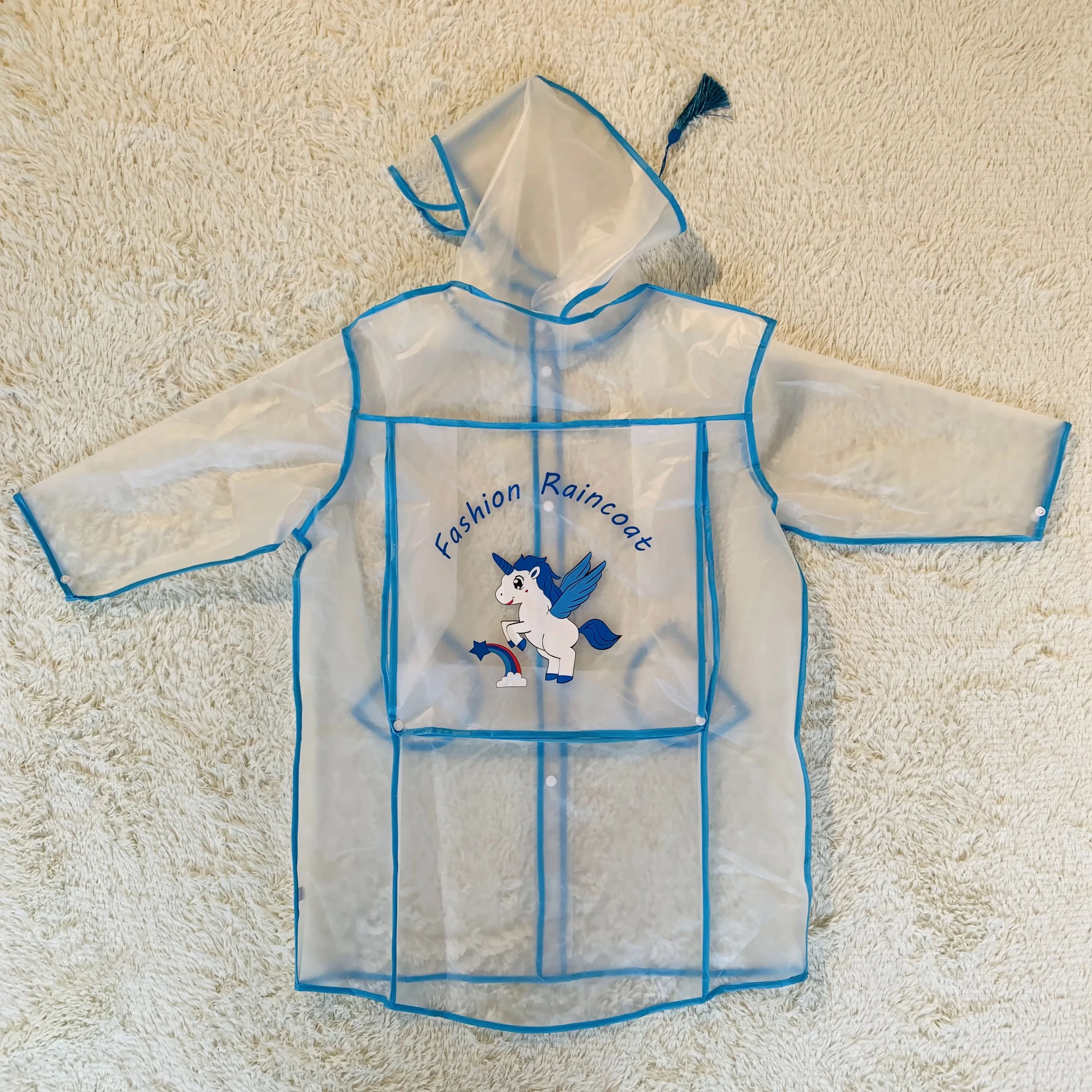 Экологически чистый пластиковый детский дождевик EVA с рюкзаком, дешевая цена, дождевик