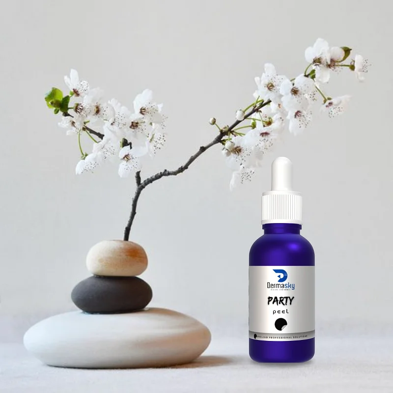 Dermasky Party Peel OEM Liquid Skin Lightening Instant Glow Gently Cleanses Sensitive Skin Contains Lactic Glycolic Acid
