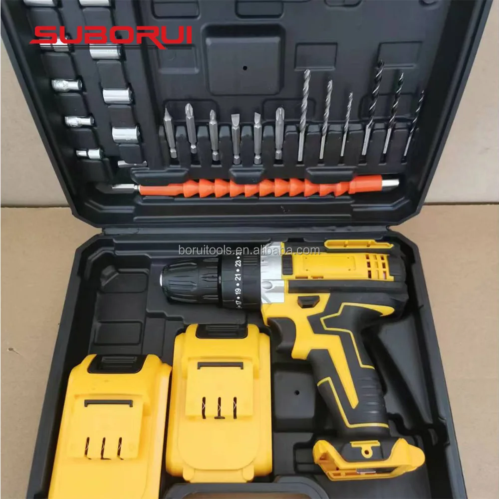 SUBORUI DIY Cordless Drill Power Screwdriver Multi Function Charging Electric Hand Drill Home Industrial Electric Screwdriver