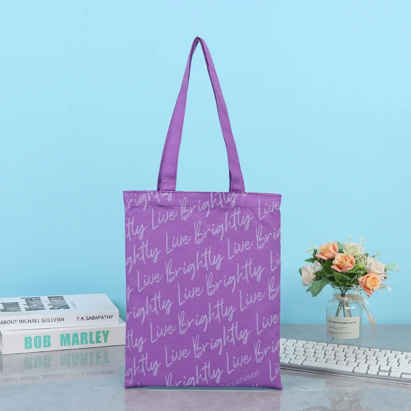 Orange Canvas Shopping Bag with Creative Logo Portable Handheld Bag for Work School & Clothing for Commuting & Gifts