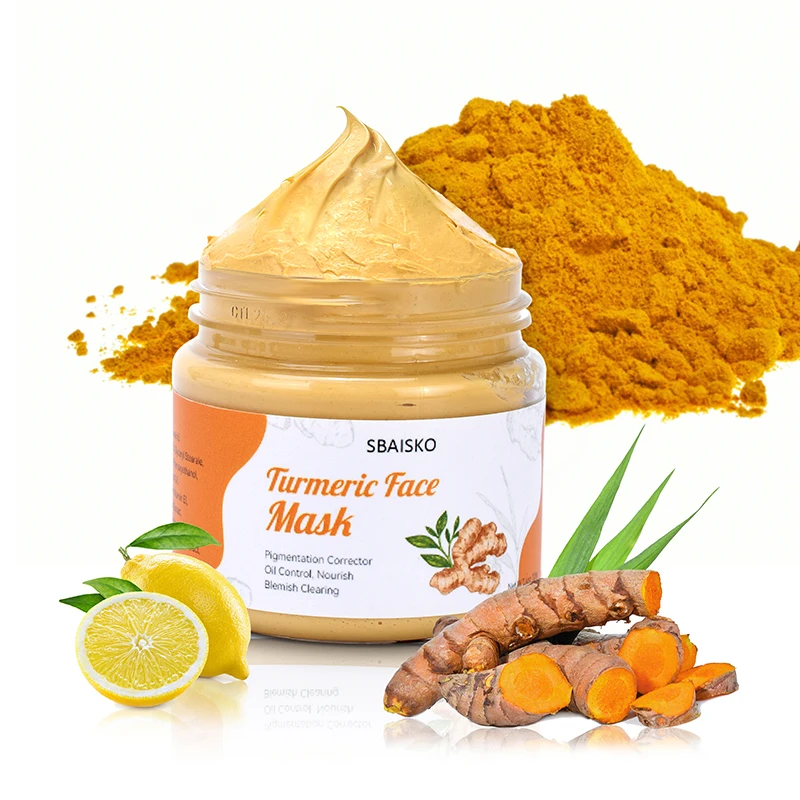 Turmeric Powder Face Mask Beauty Skin Care Brighten Repair Anti-Acne Tumeric  Extract Facial Bentonite Clay Mask