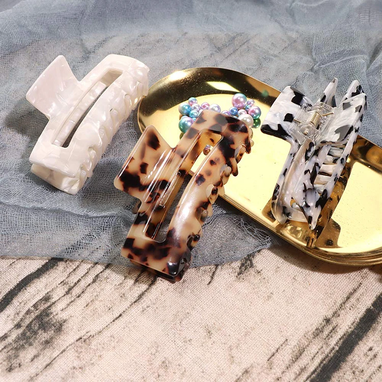 Acrylic Leopard Hair Claws Geometry Hair Accessories Elegant Headwear Fashion Hair Clip