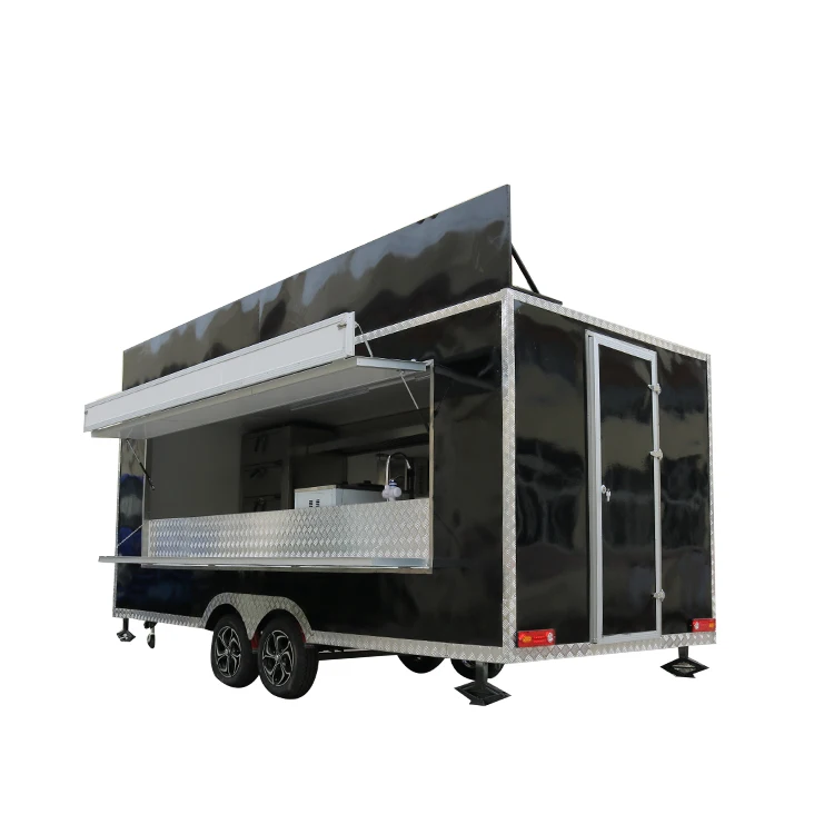 Electric Fast Food Truck Container Caravan Bus Australia Green Fully Equipped Food Trucks