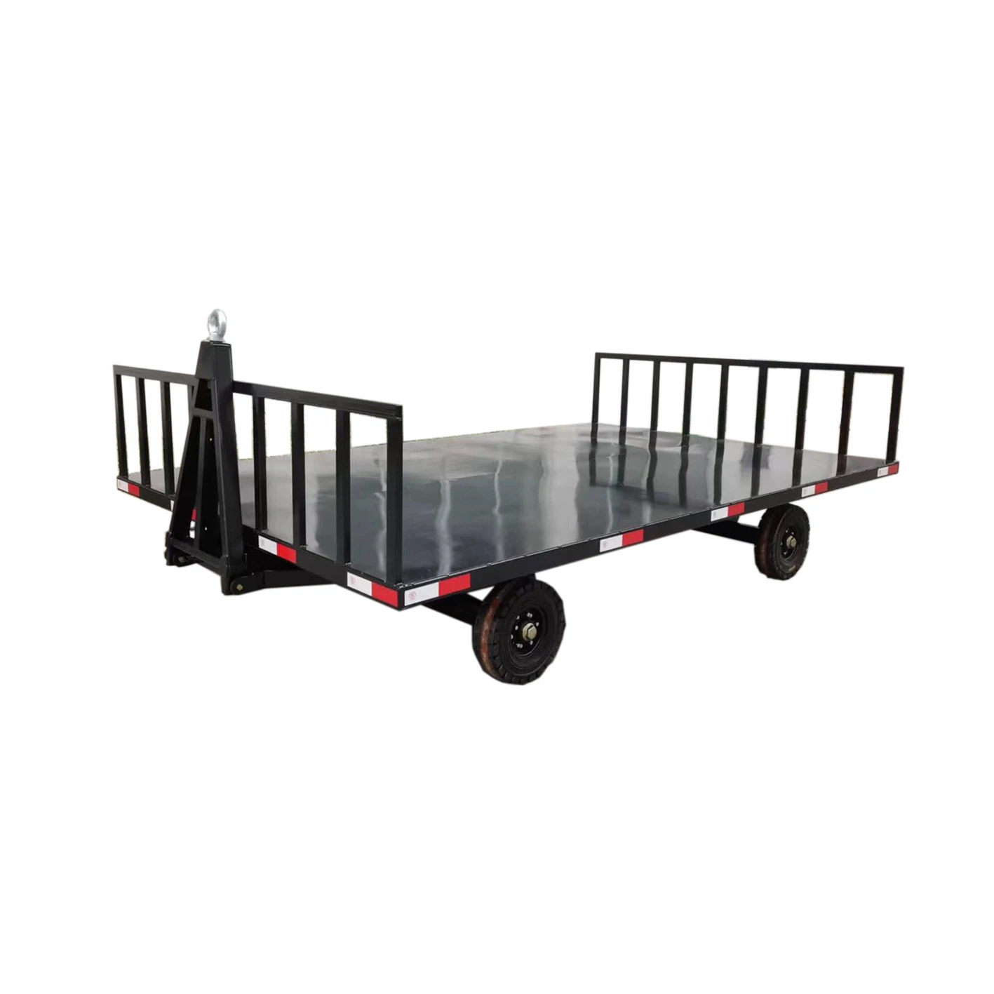 Factory price steel flat trailer Heavy Duty flatbed plate 2 axles