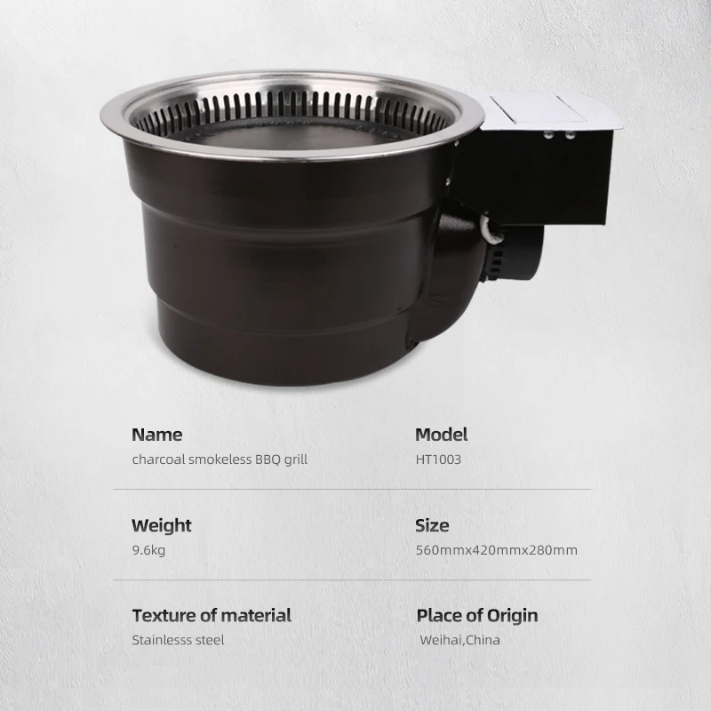 Japanese High Quality Restaurant Smokeless Stainless Steel Commercial Charcoal BBQ Grill