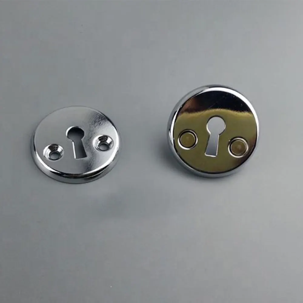 Economical best price aluminum alloy white gold chrome mortise door lock handle cylinder hole escutcheon door handle