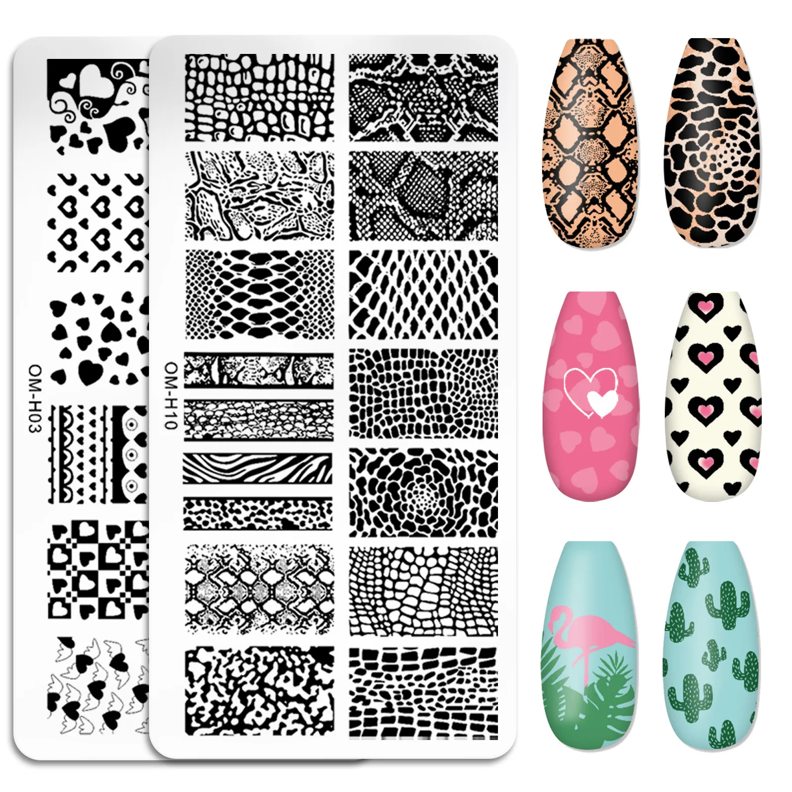 3D DIY 8 Pcs Starry sky Constellation nail stamp templates With Scraper Lace animal Owl flower heart designer nail stamp plate