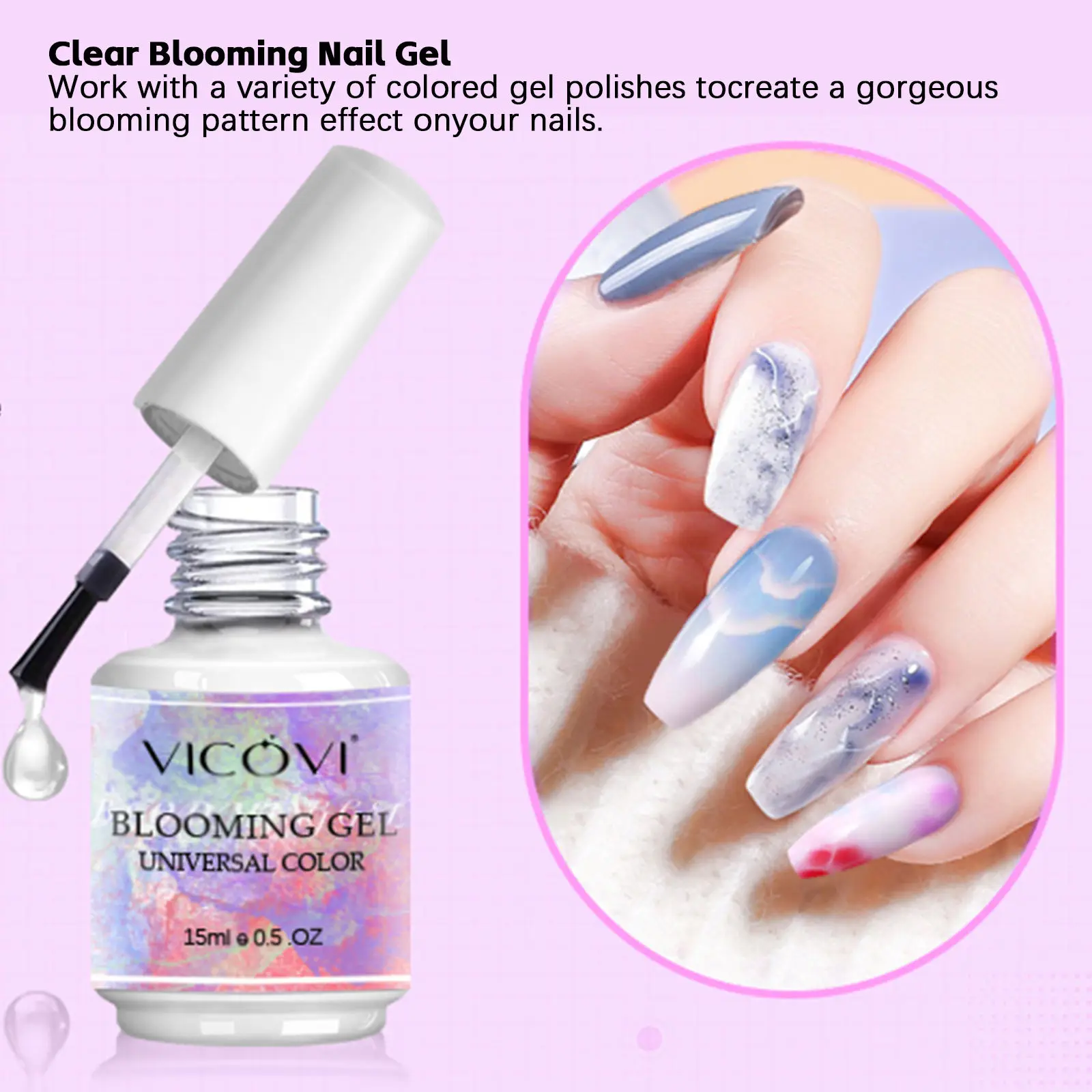 Wholesale 15ml Blooming Gel Color gradient effect UV LED Soak Off Nail Art Polish Gel Paint Nail Designs Uv Gel For Nails Salon