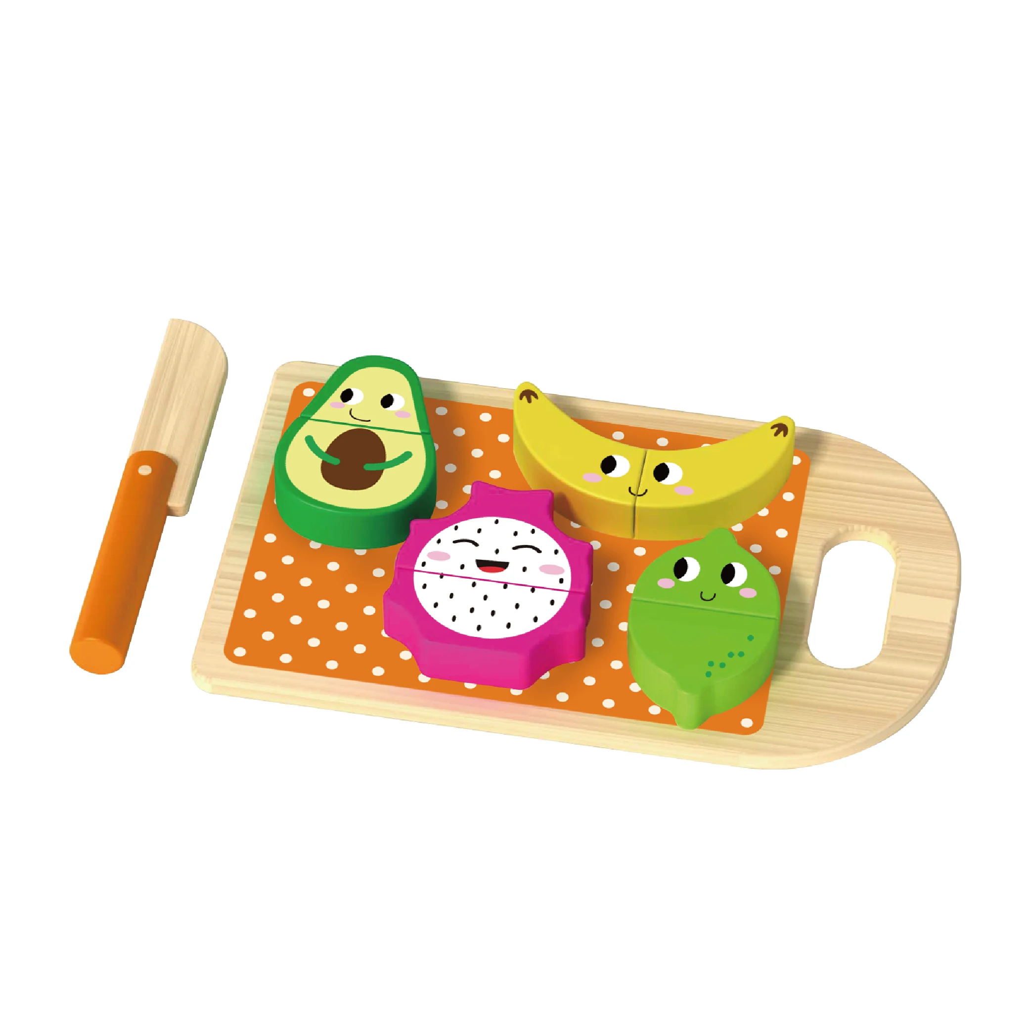 Wooden knife and tray early educational gifts kids wooden cutting vegetables