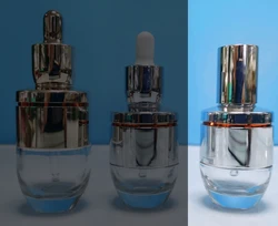 15ml 30ml 50ml ConStore Mini Portable Clear Glass Bottle DIY Travel Essential Oil Nail Varnish Bottles with Bush Silver Cap