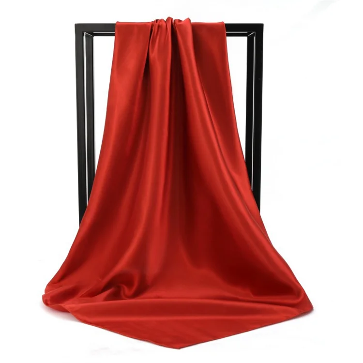 Hot Sale Fashion Custom Designer Printed Long Square Head Korean 100 Silk Bandana Protective Neck Face Scarf for Women Party