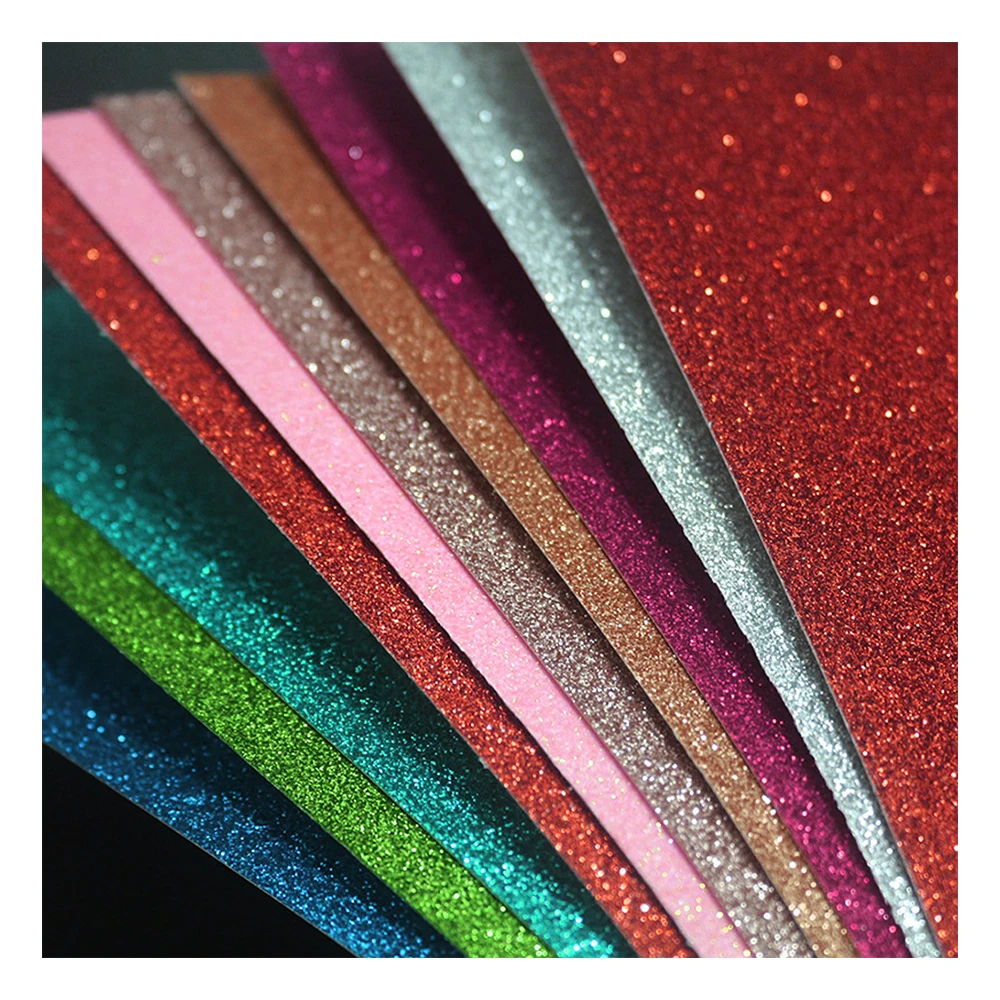 Color glittered paper glitter cardstock paper gold glitter paper A4 250gsm for decoration