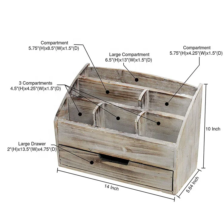 Винтажный деревенский деревянный органайзер для офисного стола