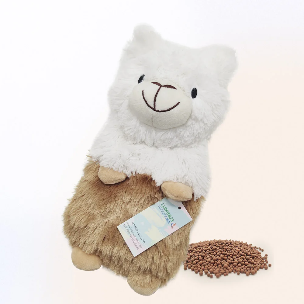 Free sample cute alpaca shape microwave heat bag for winter hand warmer