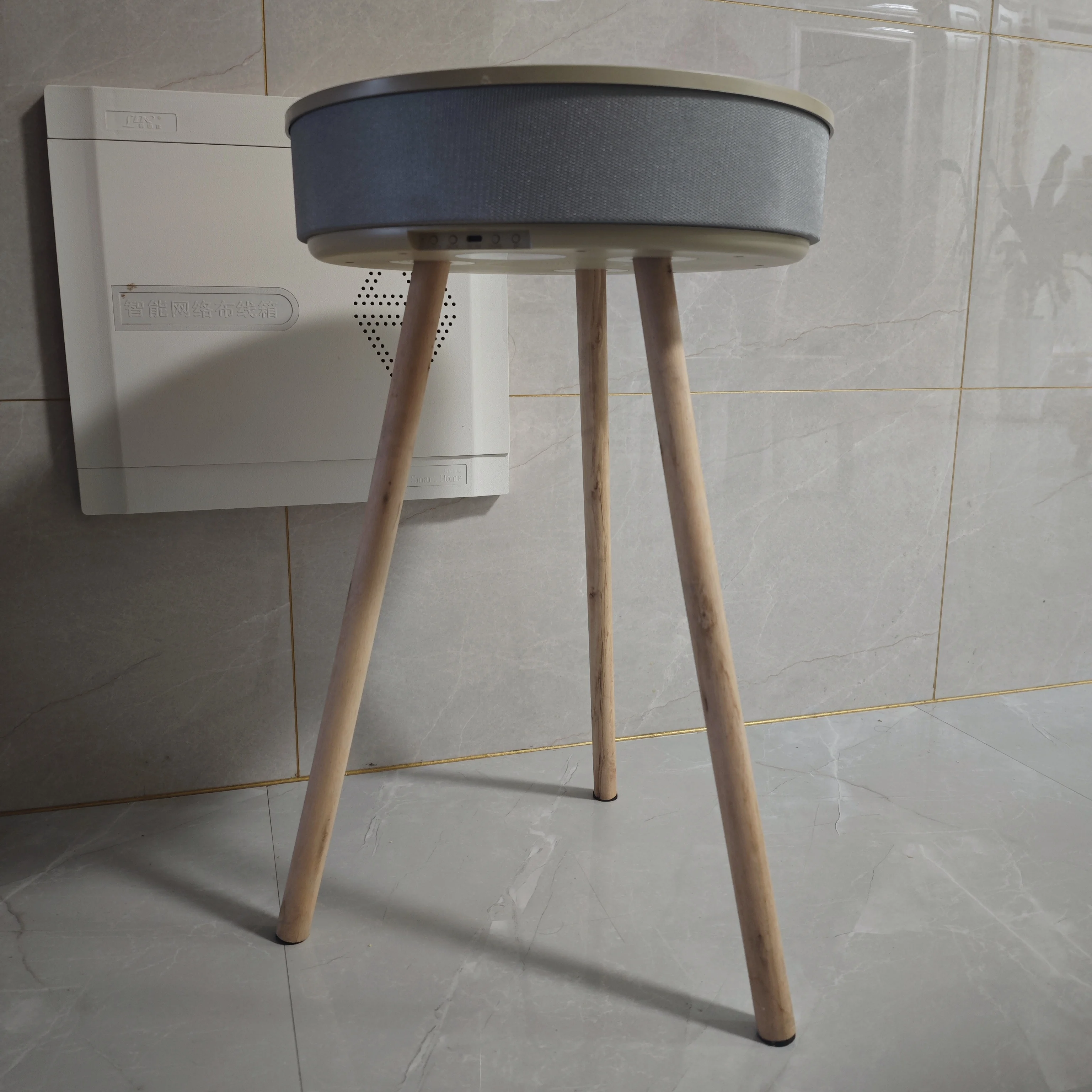 Intelligent Home Decor Smart Bluetooth Speaker Coffee Table with Drawers Bedside Nightstand for Charging Beautiful Furniture