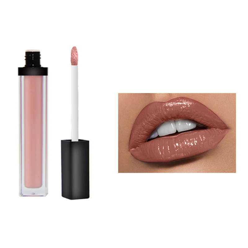 OEM makeup liquid lipstick moisturizing and long lasting private label matte glitter nude 18 colors lip gloss Custom logo MOQ 50