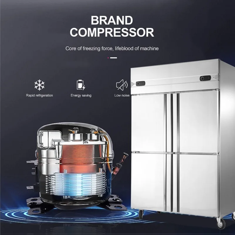 Commercial Refrigerated Counter Vertical Fridge Kitchen Worktable Freezer Meat Chiller