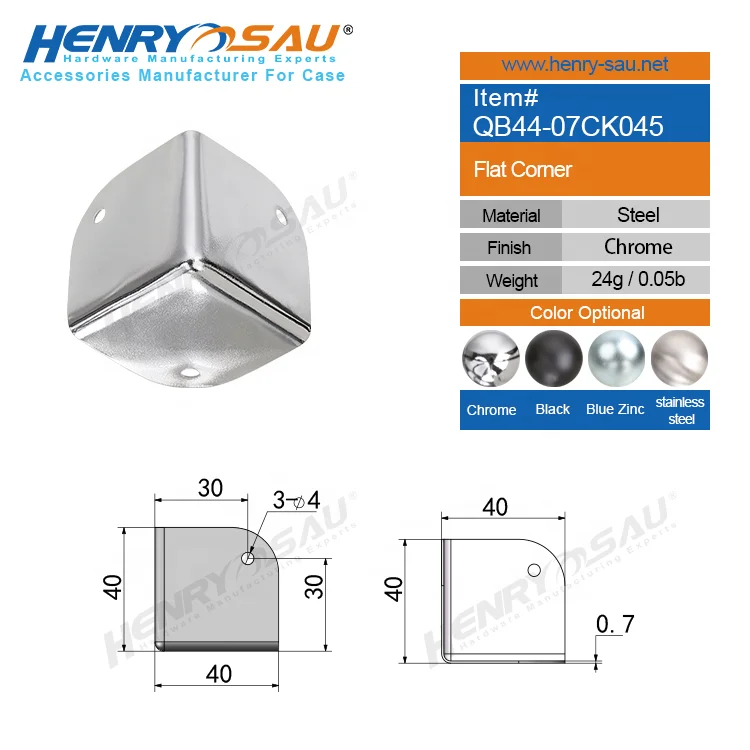 Pressed triangle flat angle cabinet corners metal loudspeaker cabinet corners