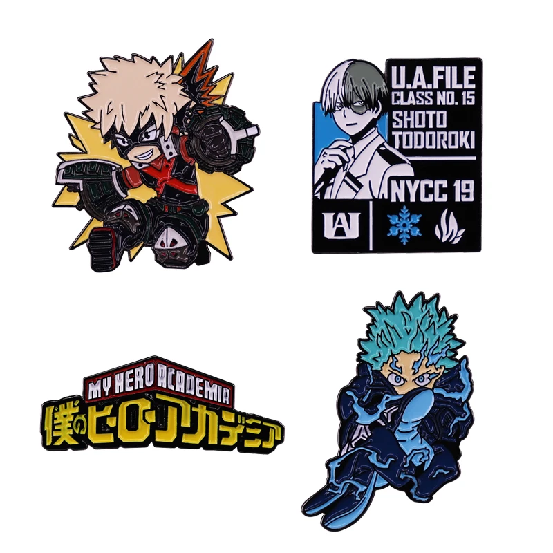 39 Color High Quality Anime Midoriya Izuku Metal Cloisonne Badge Pins Metal Craft in OPP bag and card package
