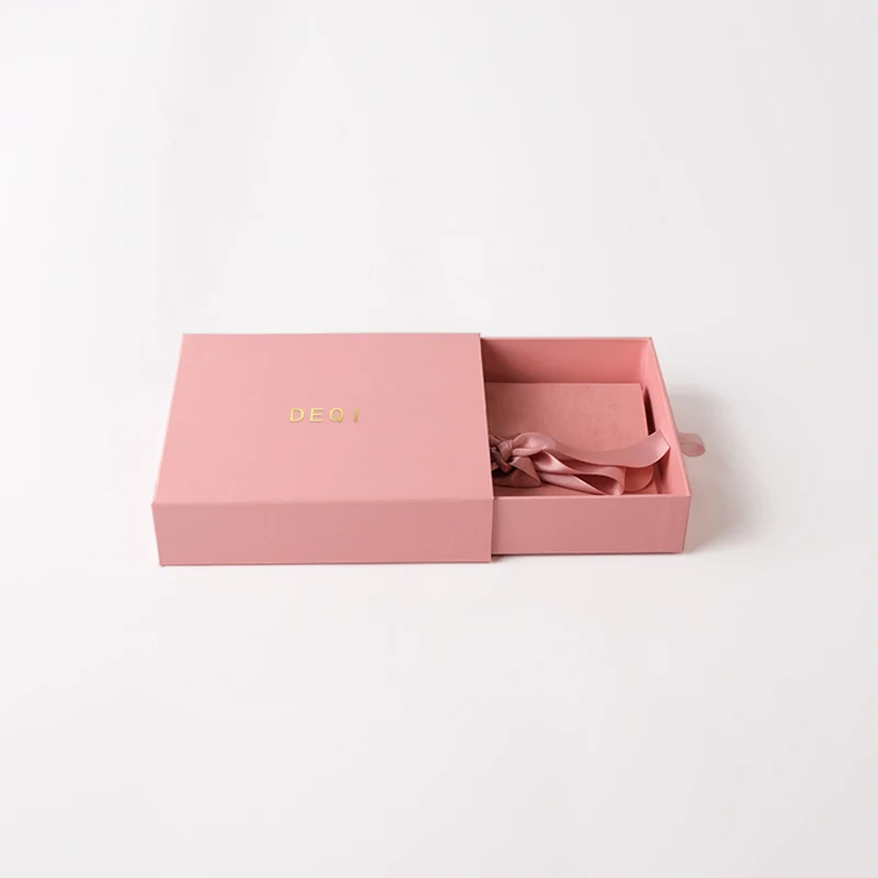 
Custom Logo Printed Necklace Jewellery Jewelry Gift Package Slide Drawer Style Type Eco Packaging Rigid Cardboard Paper Box 