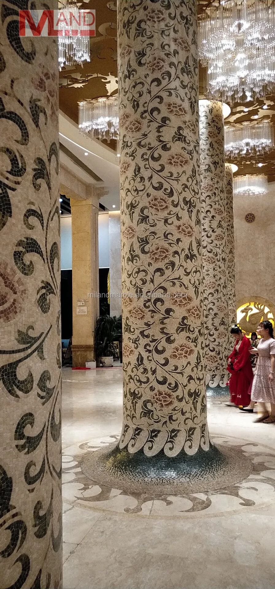 Retro color marble carpet floor