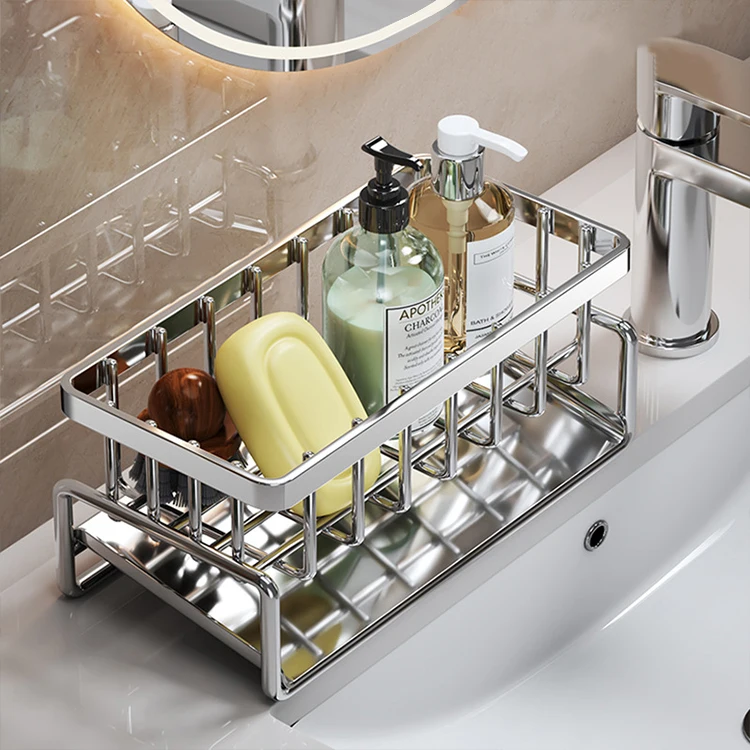 Kitchen Sink Drainage Rack Faucet Rack Drainage Storage Basket Bathroom Accessories Storage Holders & Racks Plastic ABS 3 Color