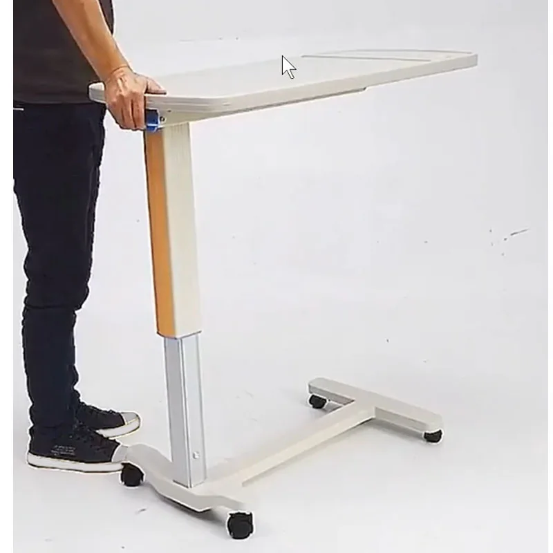 Durable Medical Dinning Table Medical Overbed Table Hospital Mobile Table Hydraulic Lifting With Wheels