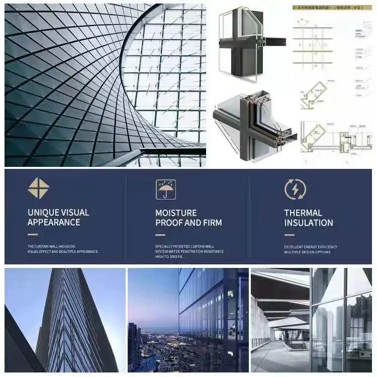 modern construction aluminum perforated facade panel glass curtain wall cladding system  price