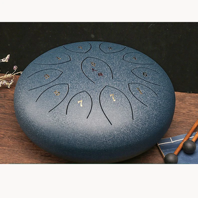 12 Inches 11 Tongue Drum Meditation Musical Instruments Percussion Handpan Hollow School Music Teaching
