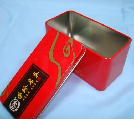 Rectangular Custom Green Tea Bag Package Tin Box Tea Ball Package Storage Metal Tin Box