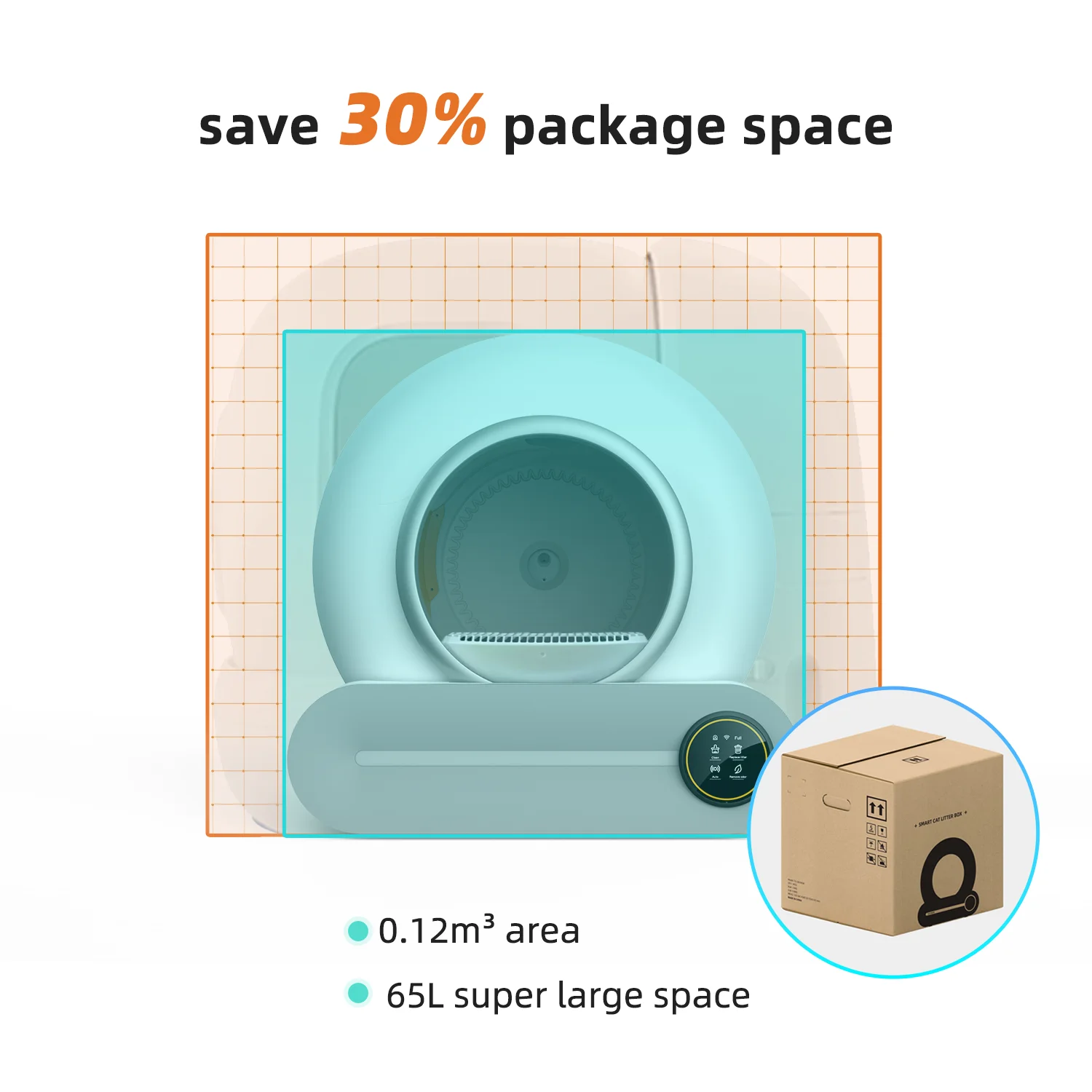 High quality large space luxury easy cleaning cat toilet smart furniture auto litter box for cat