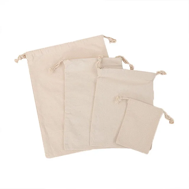 Reusable Customize Organic cotton dust bags Eco-Friendly muslin pouch for handbag shoes