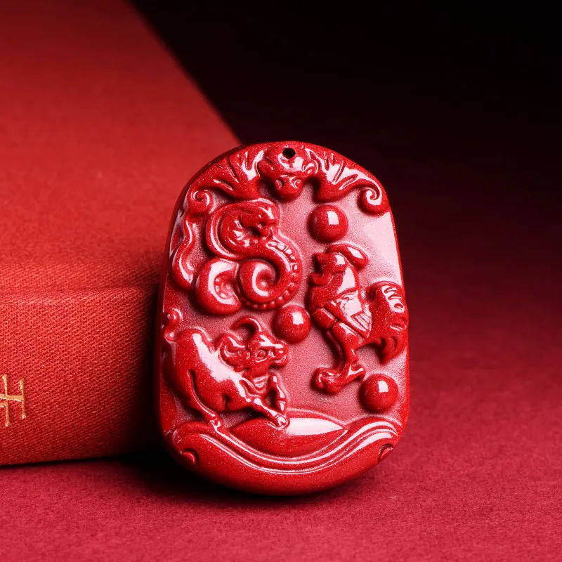 shinzue Crystal Ore Gold Sand Zodiac Pendant High Content Guardian