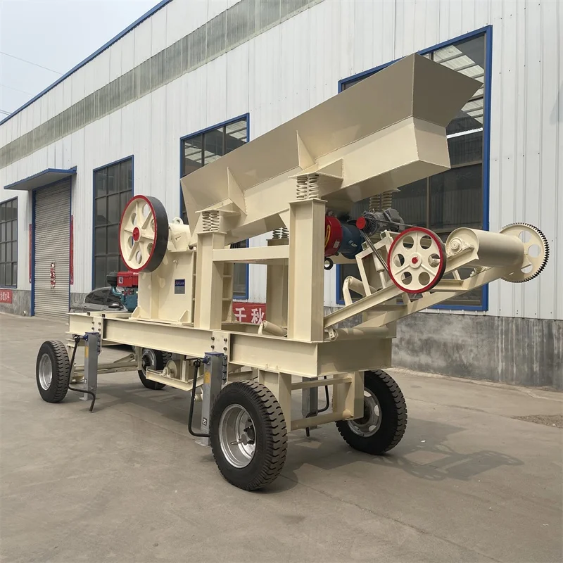 High quality manufacturer diesel engine pe250x400 stone jaw crusher machine with screen