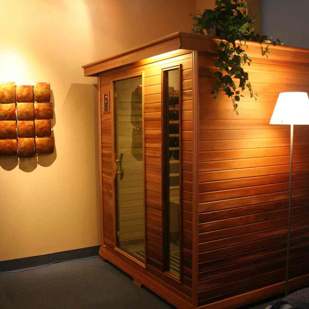 Factory Direct Sales Interesting Furniture Family Indoor Red-Cedar 2People Sauna Sweat Steam Room