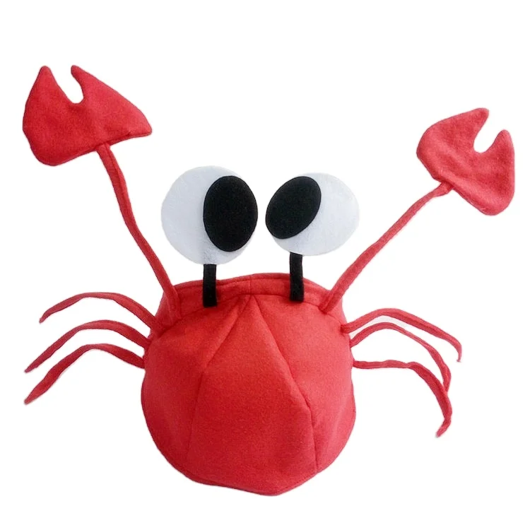 Funny Lobster Crab Hat Red Christmas Hats Decoration Gift Cosplay Costume Accessories New Year Festival Party Supplies For Kids