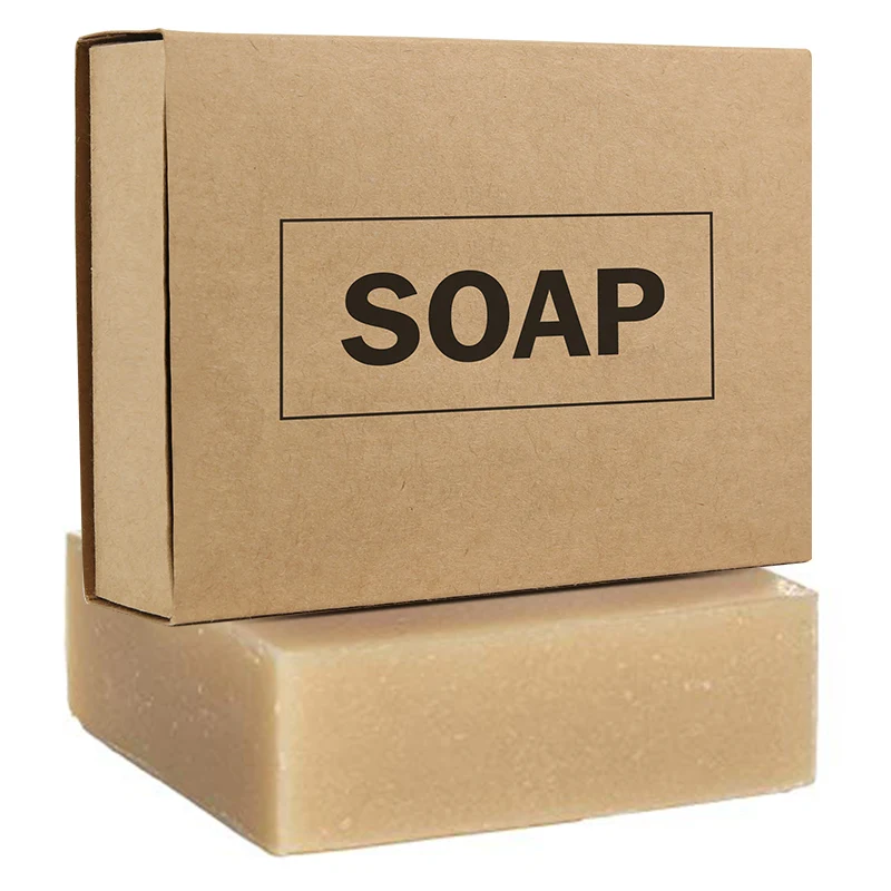 Private Label Kraft Paper Box Packed Soap Herbal Cleansing soap for Mite Elimination Kraft Paper Soap