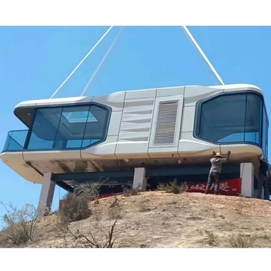 Professional Supplier Spacecraft Apartment Creative Mobile Modular Prefab House T7 house capsule 2 bedroom