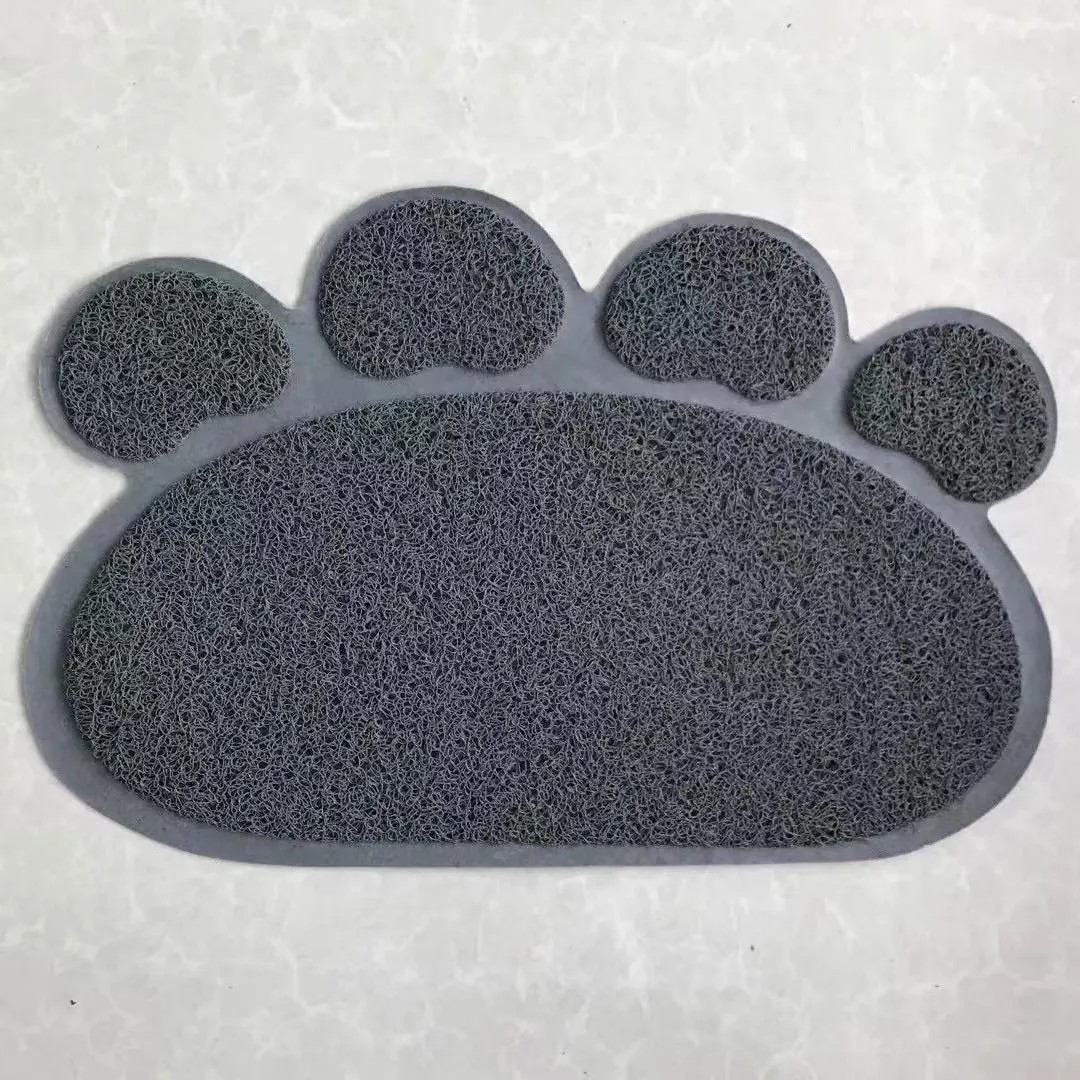 Hot Sale Cat Paw Shape PVC Coil Bowl Mat Waterproof Dog Cat Pet Feeding Mats