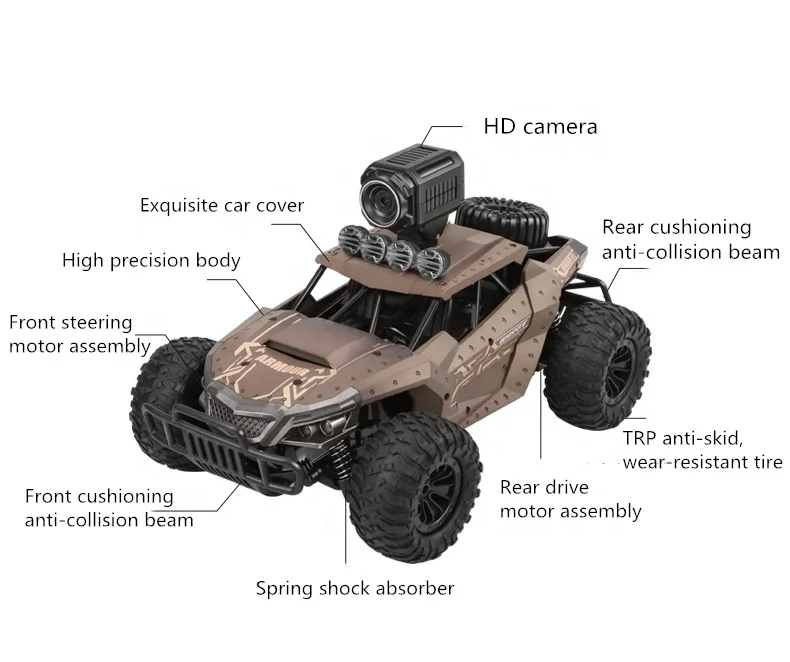 20KM/H Electric High Speed Racing RC Car with WiFi FPV 720P Camera HD 1:18 Radio Remote Control Climb Off-Road Buggy Trucks Toys