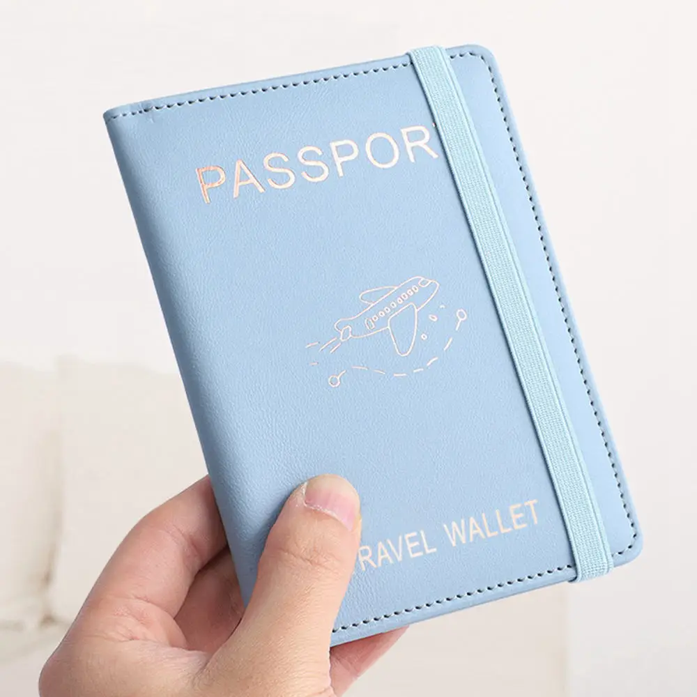 Wholesale pu leather RFID Blocking Credit Card and Passport Protector travel passport holder wallet