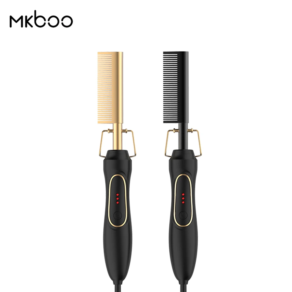 
Mkboo 500 Degrees Hair Straightener 500F Hair Brush Heating Temperature Hair Straightener Comb Electric Hot Comb For Salon 