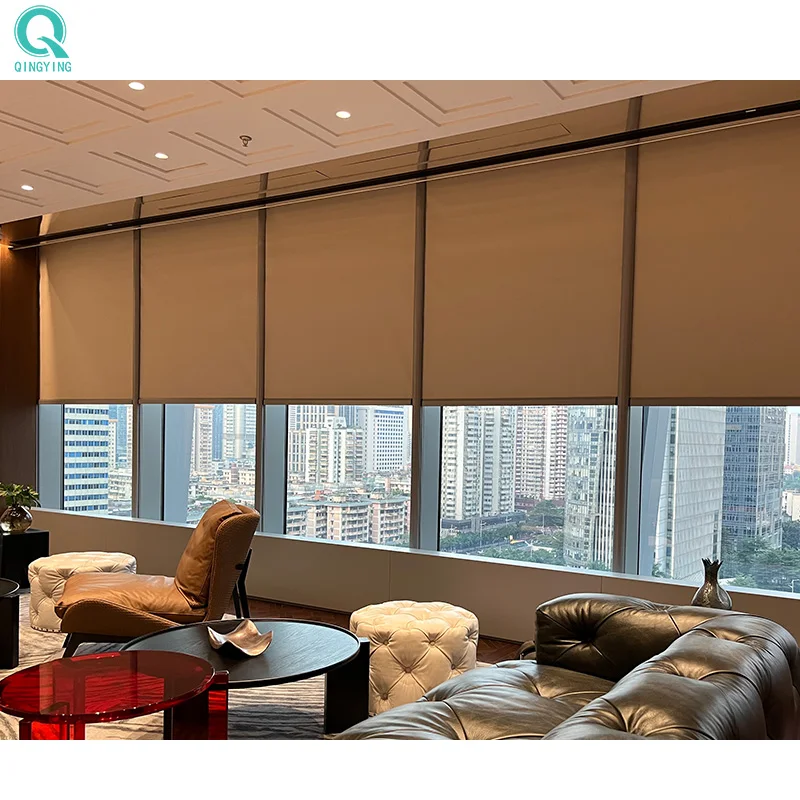 QINGYING custom make remote control window black out roller blinds