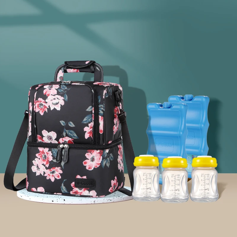 
V-Coool waterproof double decks picnic breast milk backpack bag insulated cooler 