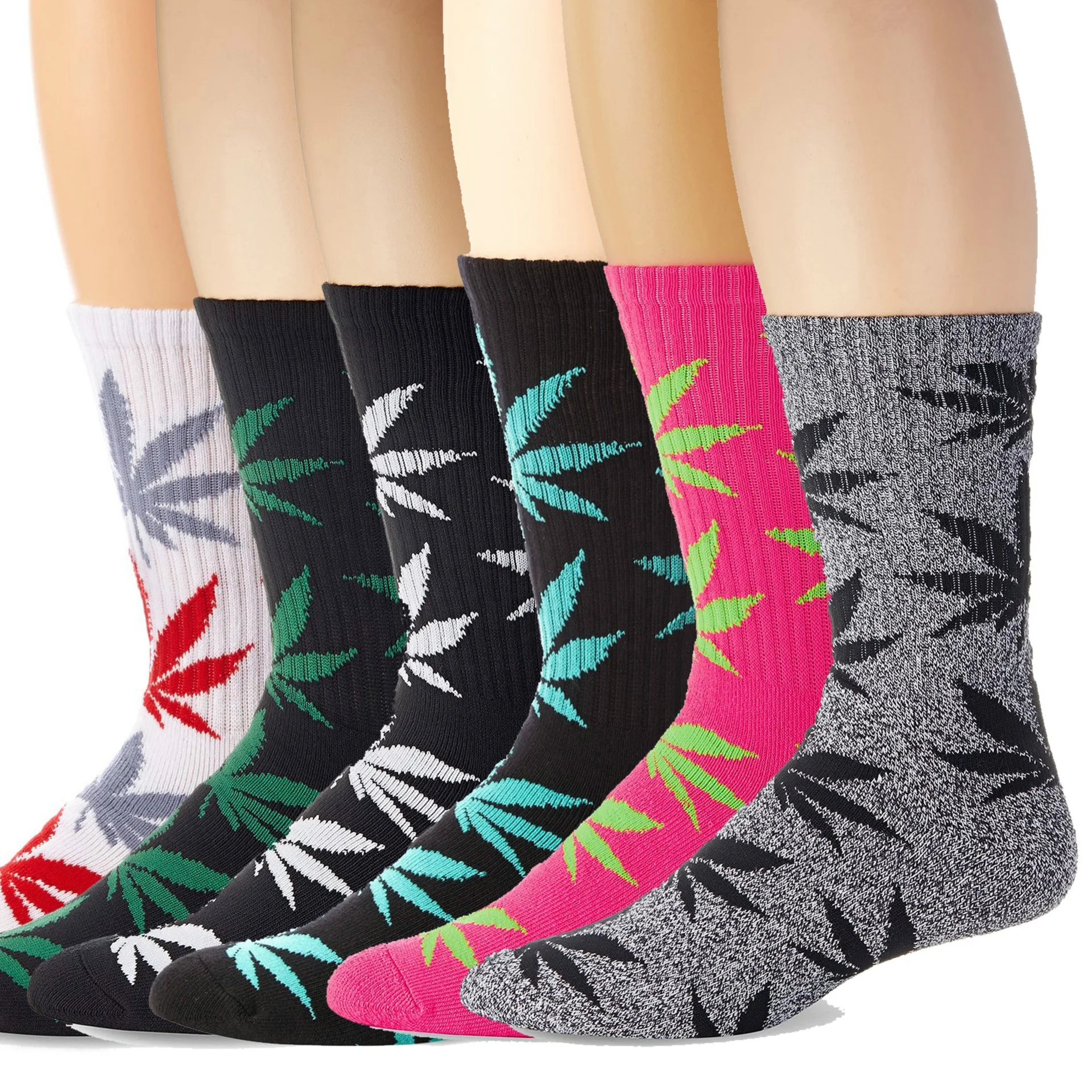Fashion Maple Leaf Middle Tube Sports Socks Weed Leaf Socks