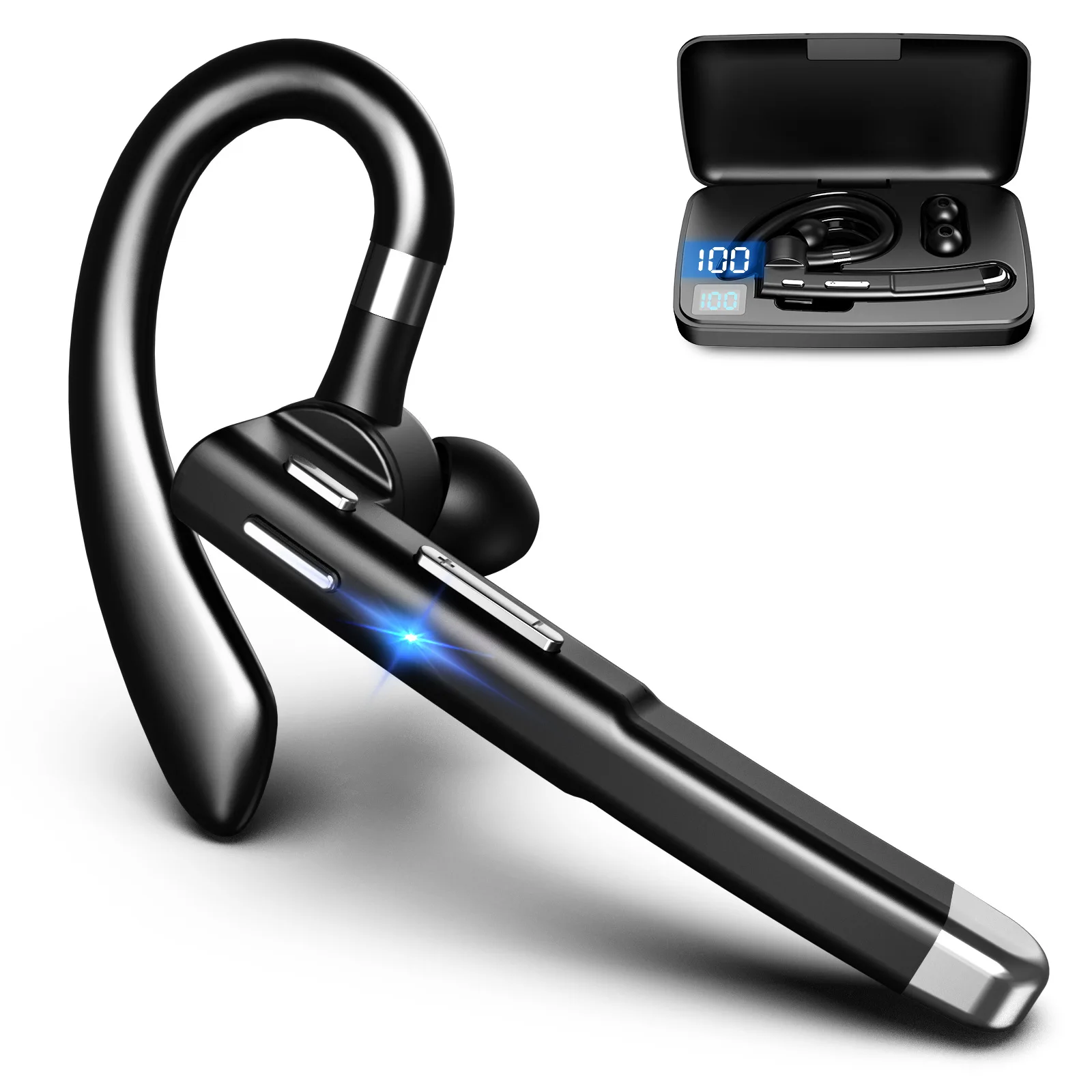 QY Cross-border Hot Business Headset Series Car Sports Single-ear ENC Noise Cancelling Headphones Ultra-long Battery Life