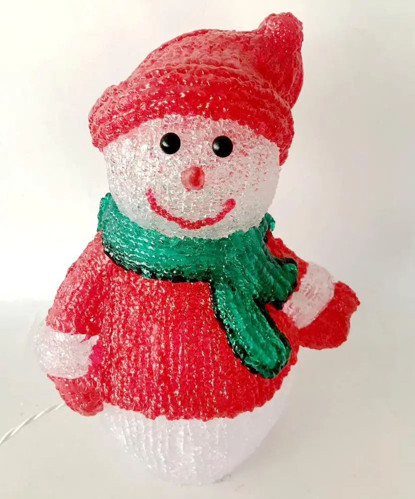 Battery Operated Led Acrylic Snowman Lights 3D Christmas Light Snowman Night Lights  Xmas Decorations Gifts Toys