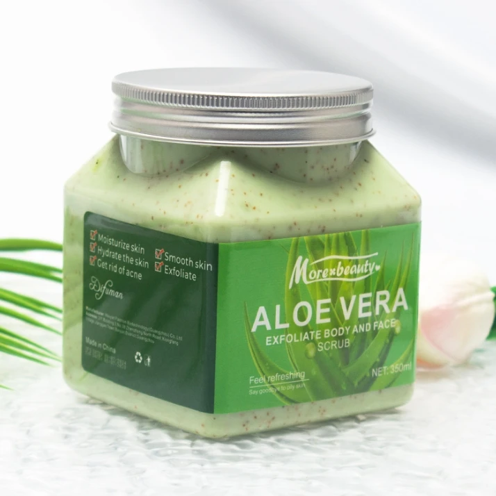 350ml Aloe Vera Facial Scrub Exfoliating Body Scrub Moisturizing and Nourishing Exfoliator Skin Care Exfoliating skincare